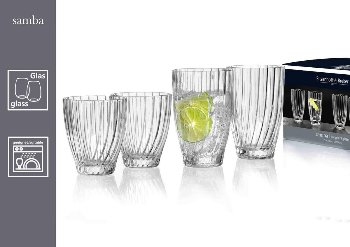 TRINKGLÄSER Samba transparent 300 ml 6er Set - Transparent, Glas (0.3L) - Ritzenhoff Breker
