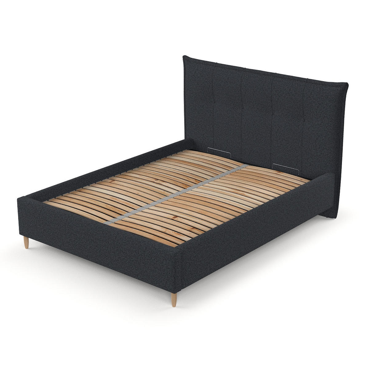 POLSTERBETT Plaza 120/200 cm Anthrazit im Riva Stoff - Anthrazit/Naturfarben, Holz/Holzwerkstoff (120/200cm) - AltaBeds