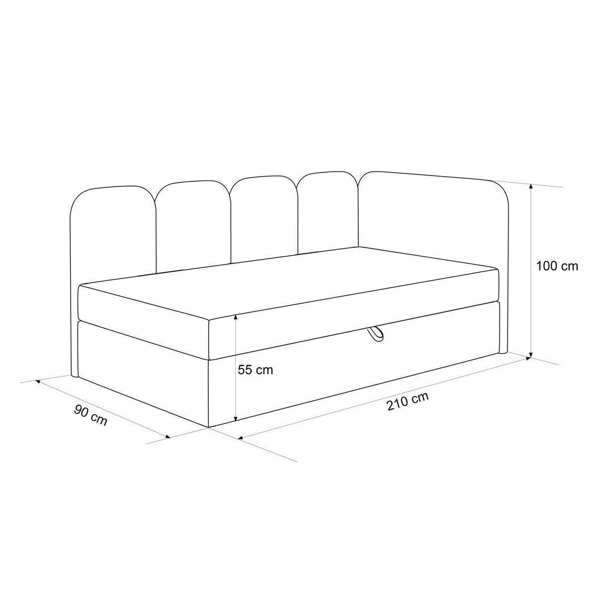 KINDERBETT mit Bettkasten DREAMY grau 90x200 - Grau, Holzwerkstoff - Compleo24