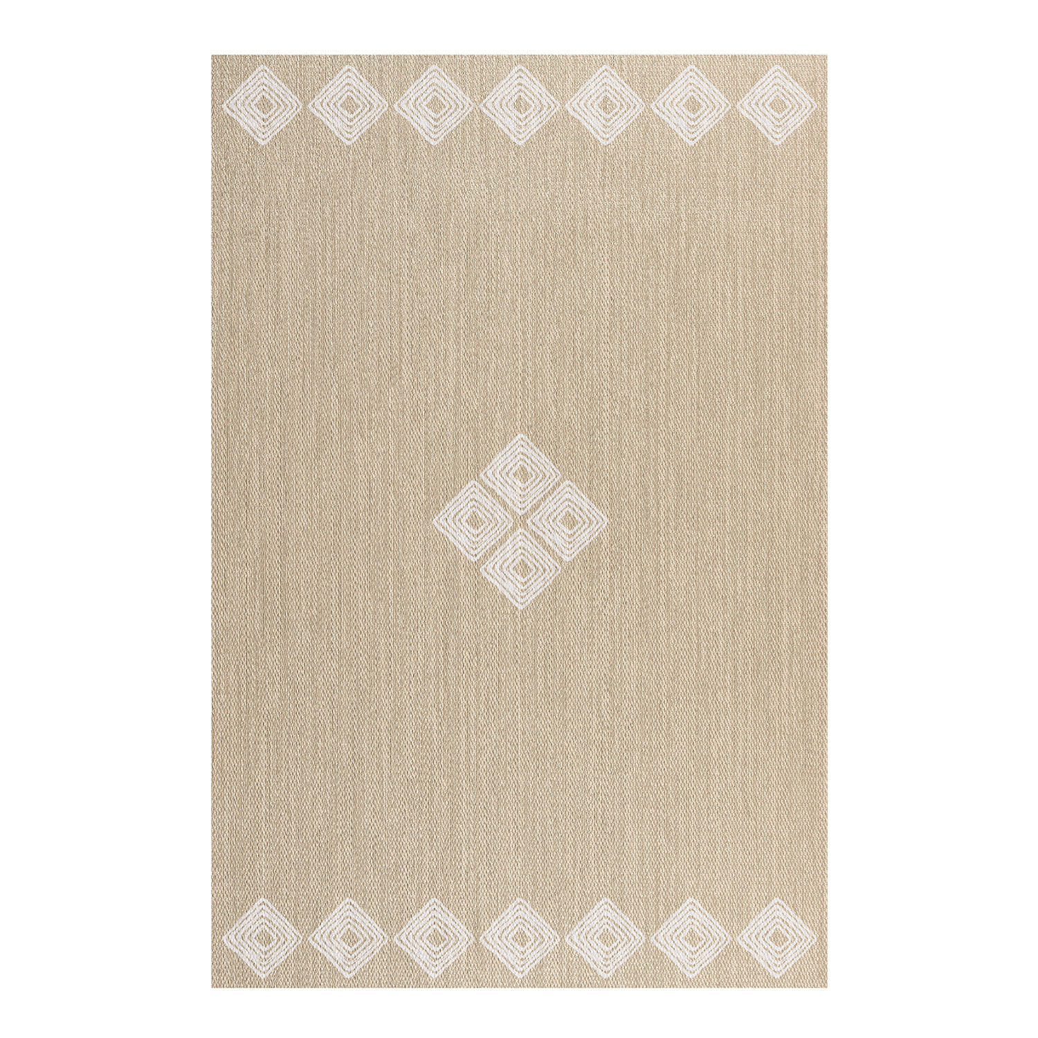 TEPPICH Premium en Vinyle Weiße ethnische 140x200 cm - Buchefarben, Kunststoff (140/200cm) - STORESDECO