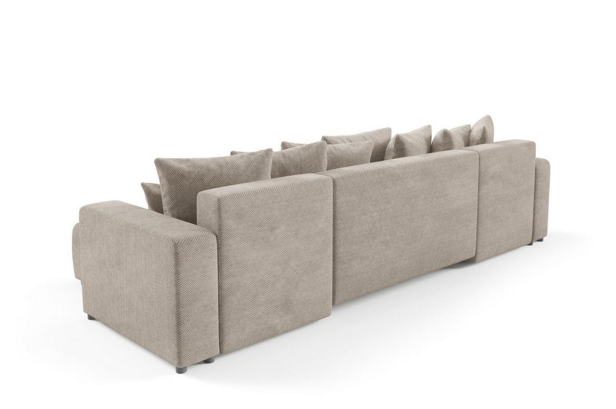 WOHNLANDSCHAFT mit Schlaffunktion Beige - Beige, Textil (318/88/145cm) - Furnisell