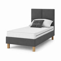 BETT für Hotel DUBAJ 80 x 200 cm, Polsterbett mit Rädern, Taschenmatratze, Einzelbett, 1 Stück, Dunkelgrau - Dunkelgrau, Holz/Buchenholz (80/200cm) - Trada