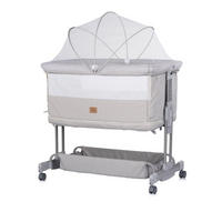 BEISTELLBETT Zen 2 in 1 grau Babybett Schaukelfunktion 7 Höhen Moskitonetz - Grau, Metall (46/81cm) - Chipolino