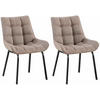 STUHL 2er Set Stoff Terrabraun - Dunkelbraun/Schwarz, Textil/Metall (58/84/57cm) - CLP