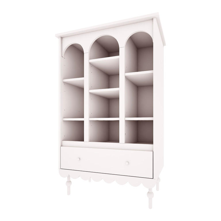 KNIHOVNA Babushka Bílá - bílá, kompozitní dřevo (84/140/35cm) - Petits-meubles