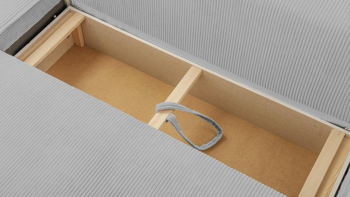 WOHNLANDSCHAFT Cedria Hellgrau 389/145/85 cm mit Schlaffunktion - Hellgrau/Schwarz, Kunststoff/Textil (389/85/145cm) - AX Living