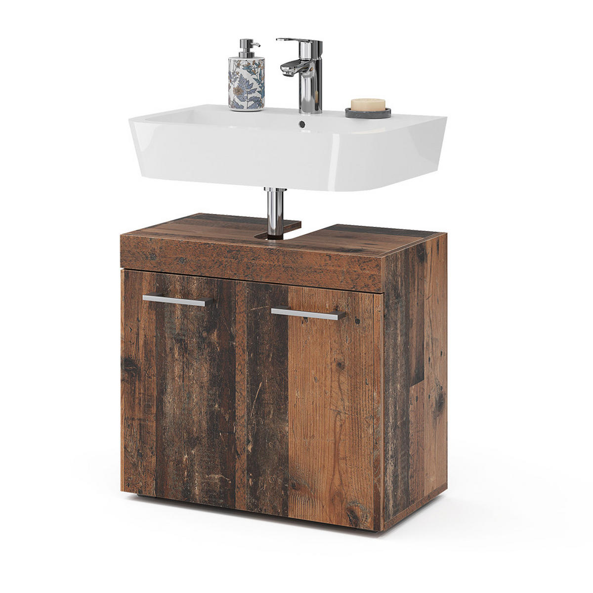 WASCHBECKENUNTERSCHRANK Luna Oldstyle 60 x 56 cm - Braun, Holzwerkstoff (60/56/34cm) - Vicco