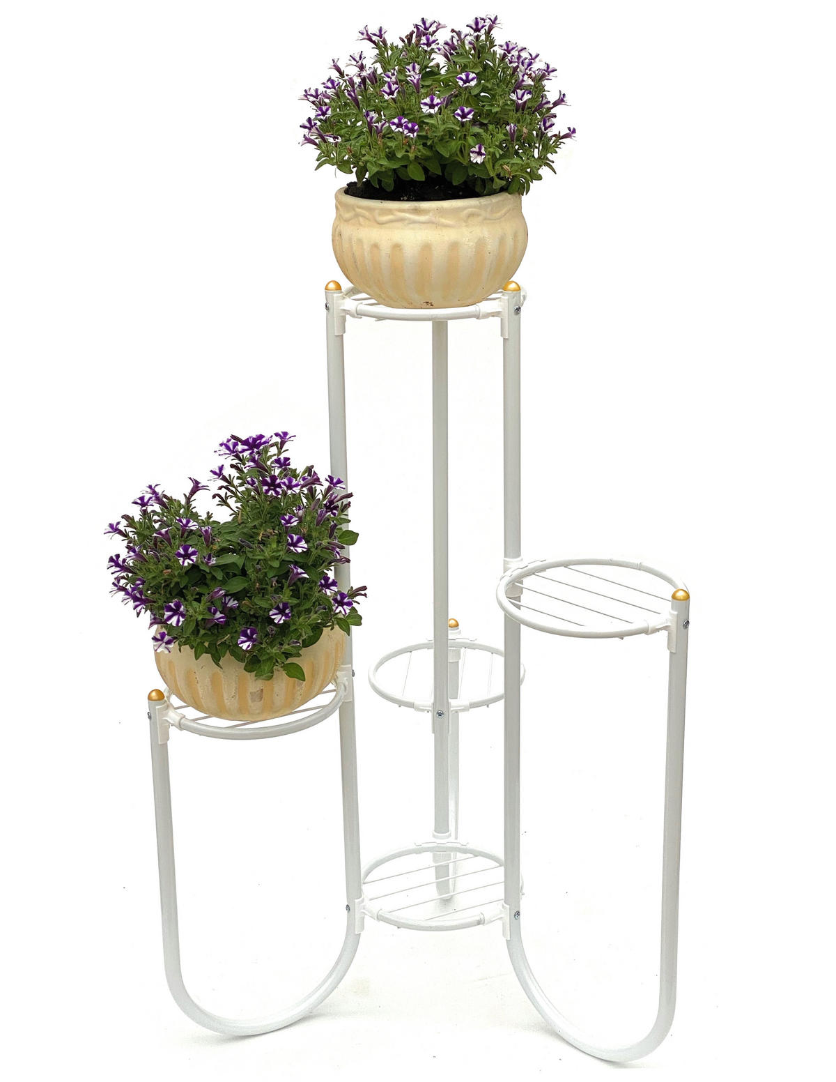 BLUMENTREPPE 81 cm mit 3 Ebenen Metall Weiß 93920 - Weiß, Metall (52/81/52cm) - DanDiBo