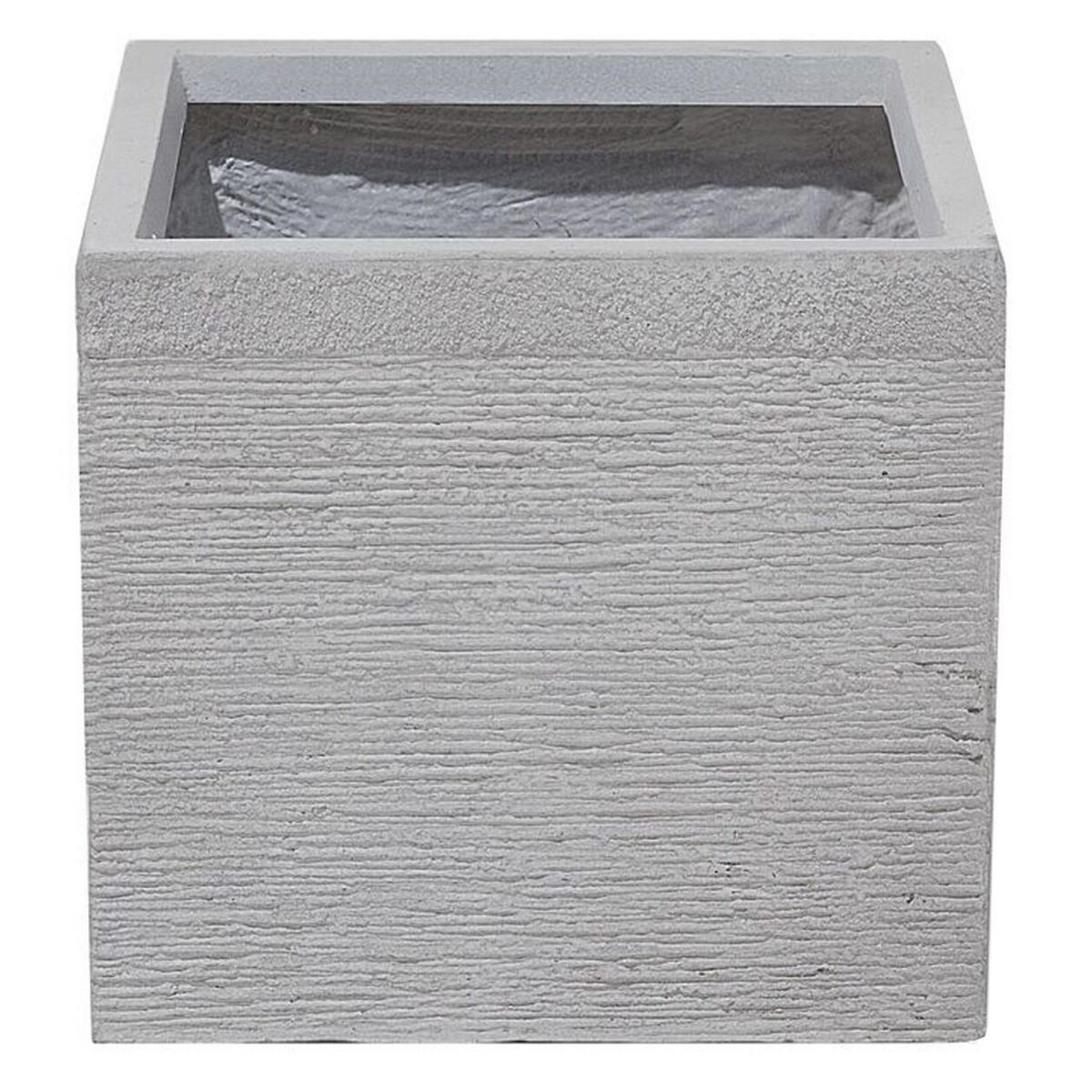 BLUMENTOPF weiß quadratisch 30/30/28 cm Paros - Weiß, Naturmaterialien (28cm) - Beliani