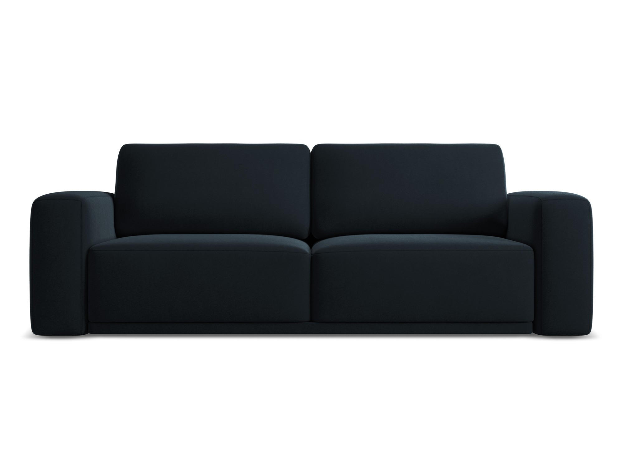 3-SITZER SOFA mit Schlaffunktion Samt Stoff Blau - Blau/Schwarz, Kunststoff/Textil (242/91/100cm) - Makamii