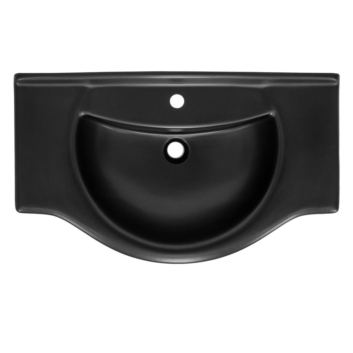 WASCHBECKEN - Schwarz, Keramik (50.5/22.5/87cm) - ML-DESIGN