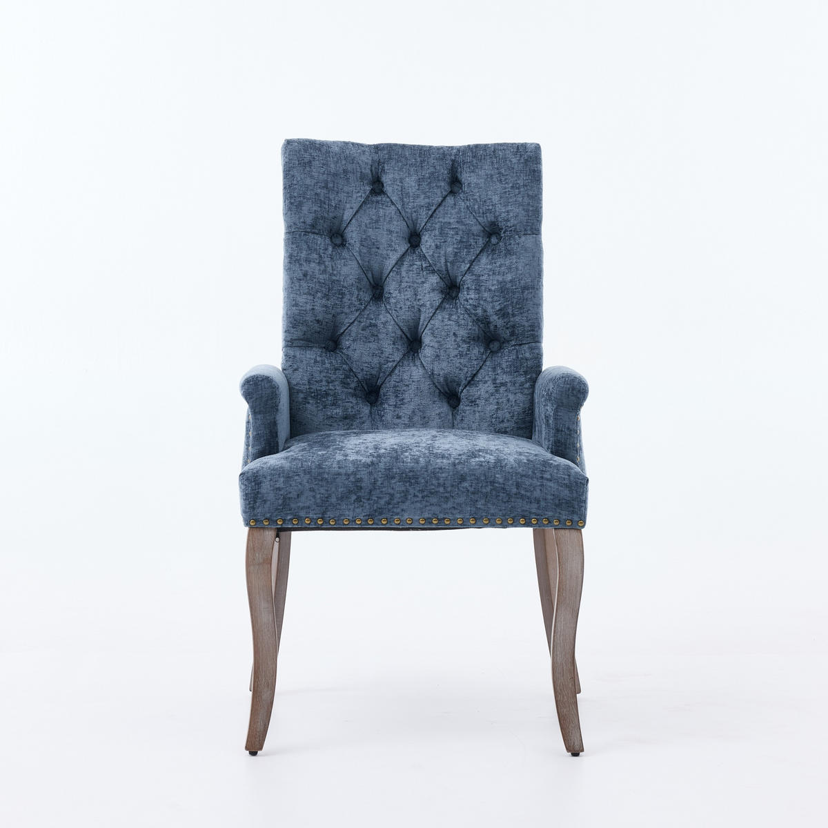 ARMLEHNSTUHL DE-36357 mit Chenille-Bezug Blau - Blau, Holz (57/100.5/69cm) - ComfortXL