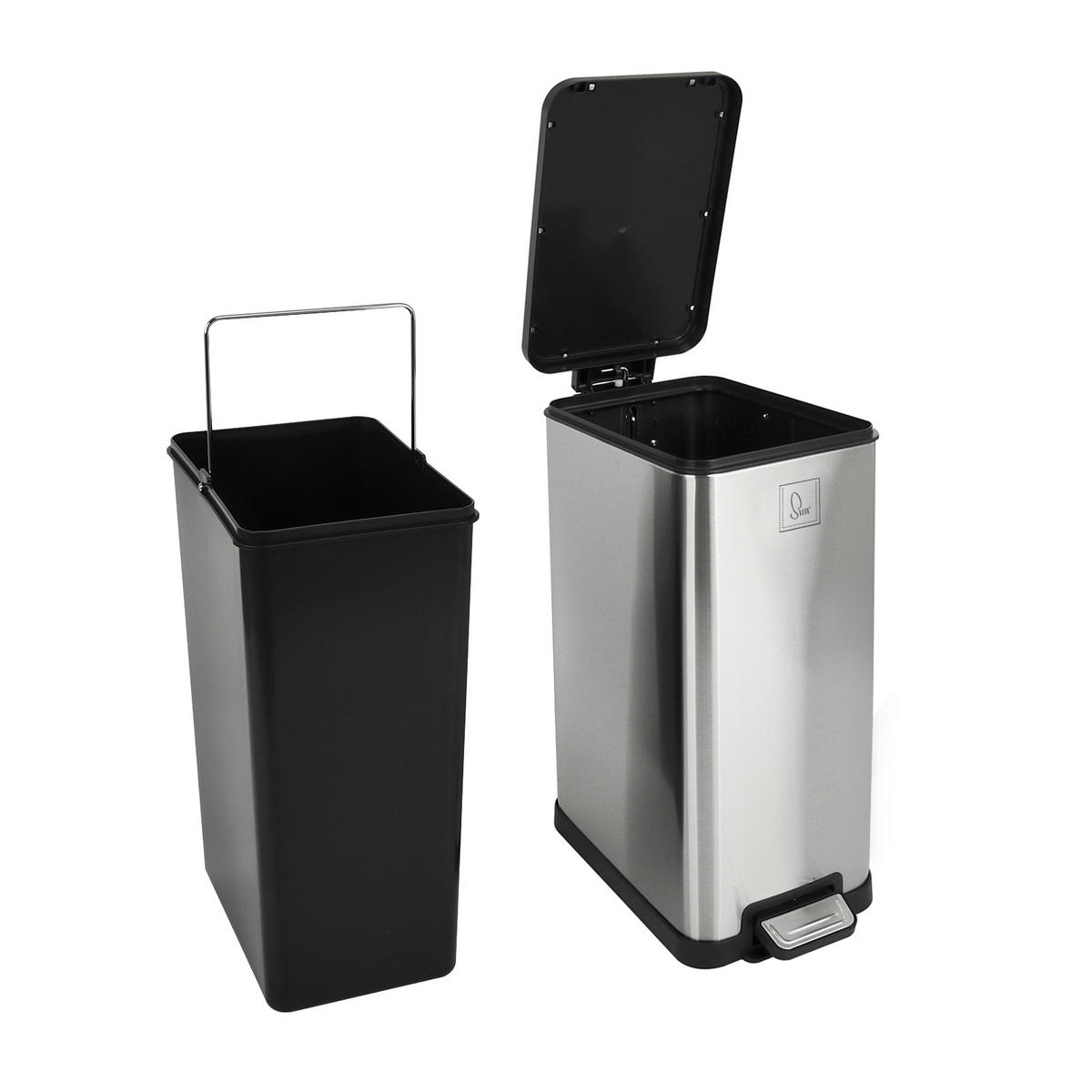 MÜLLEIMER STM15 15L Silber - Silberfarben, Metall (20/45/36cm) - SVITA