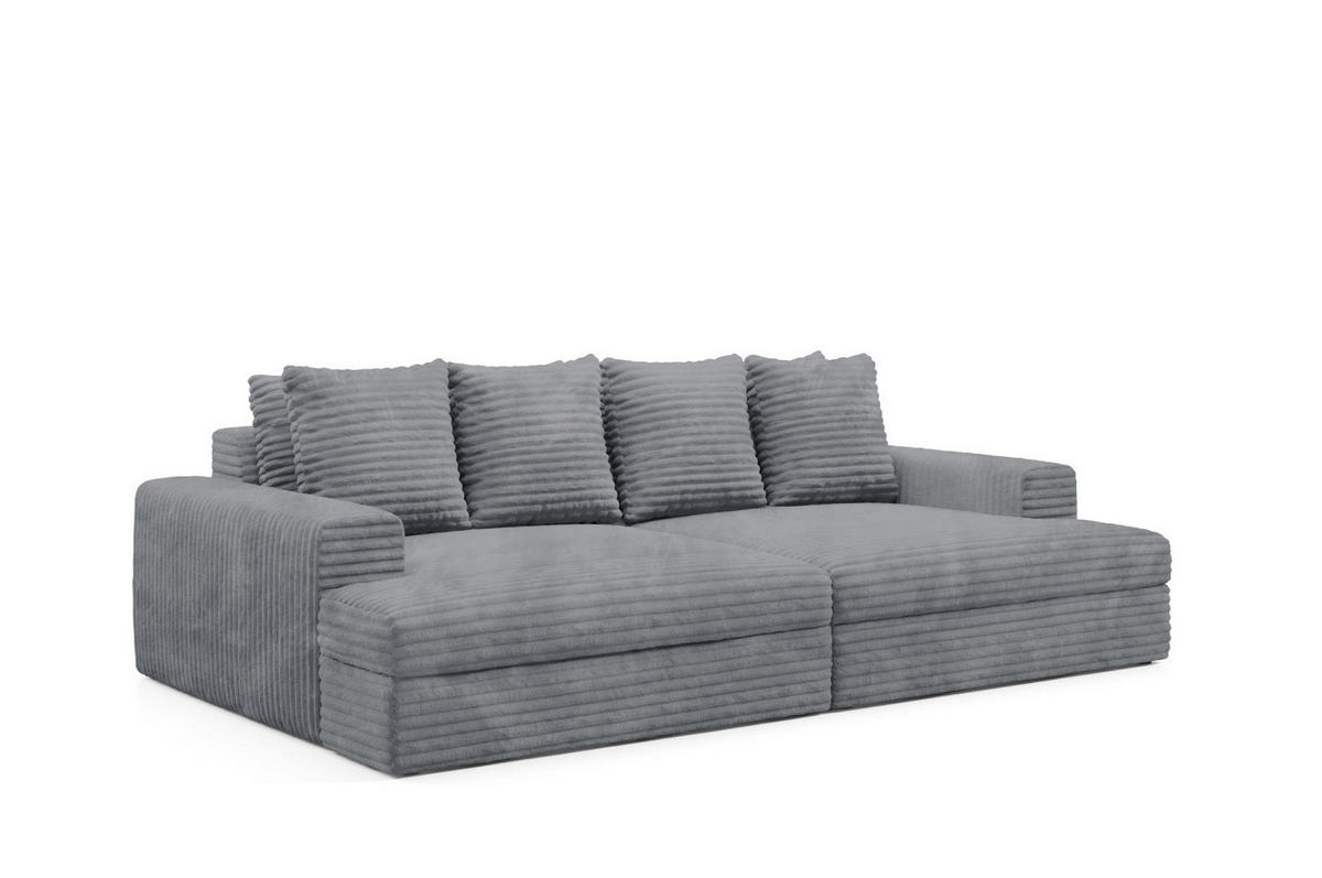 SCHLAFSOFA Premium Extra Komfort Grau - Schwarz/Grau, Holz/Holzwerkstoff (272/42/167cm) - Furnisell
