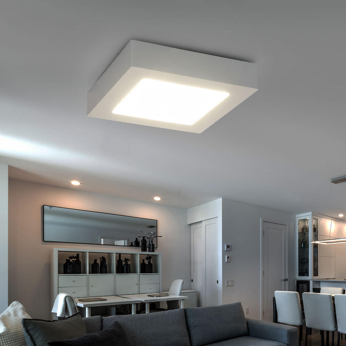 LED DECKENLEUCHTE Kunststoff Weiß - Weiß, Kunststoff (22.7/22.7/3.5cm)