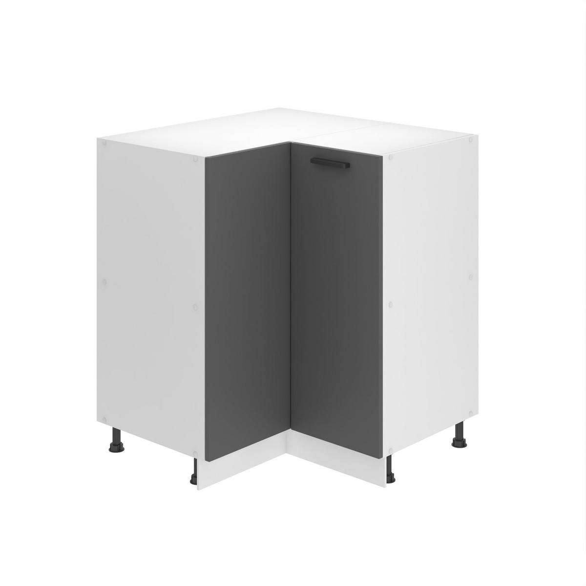 KÜCHENUNTERSCHRANK 90 cm SNP ohne Arbeitsplatte, mit 1 Tür, Silber matt - Silberfarben, Holz (90/82/90cm) - B BELINI GROUP