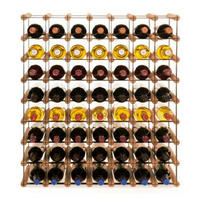 WEINREGAL Vinotega Mod Metal 82,5x72,5x24,5 cm 7x8 Flaschen Massives Kiefernholz Braun Geölt - Braun, Holz (72.5/82.5/24.5cm) - PROREGAL