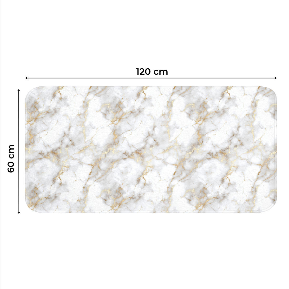 WC PŘEDLOŽKA Zlaté žilky - Mramor - Bílý 120x60 cm - bílá, textil/plast (120/1cm) - OnlyWow