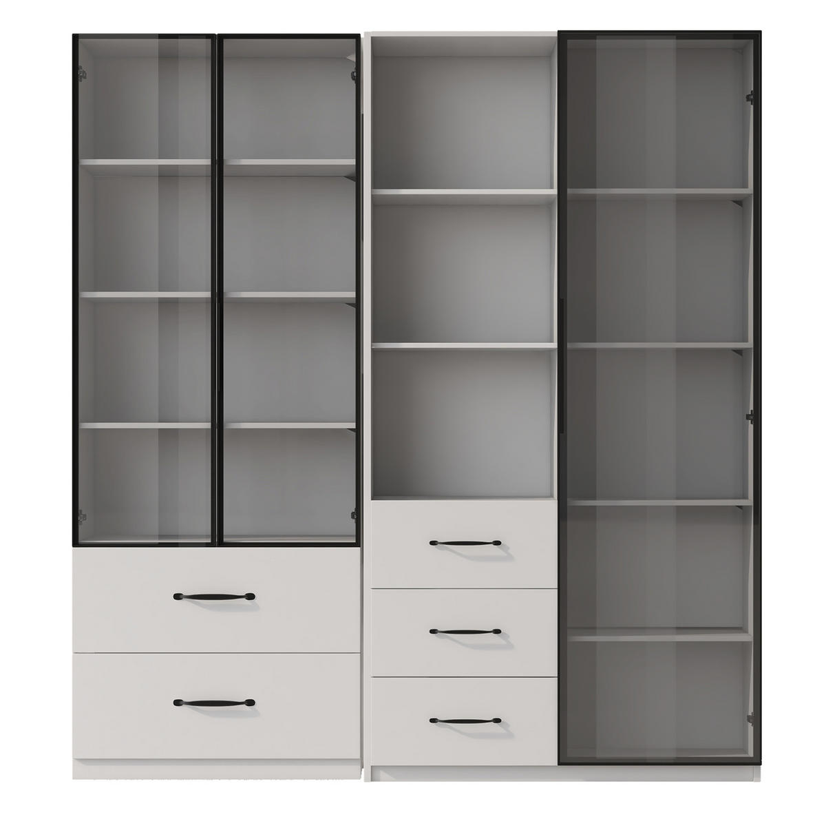 HIGHBOARD 140/40/160 cm in Weiß mit LED-Beleuchtung und Sicherheitsglas - Weiß, Holzwerkstoff (140/160/40cm) - Flora Grace