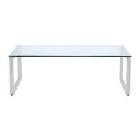 COUCHTISCH - 120 cm x 60 cm - Glas - Transparent, Silberfarben - FREYA - Transparent/Silberfarben, Glas (60/120/41cm) - Vente-Unique
