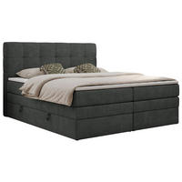 BOXSPRINGBETT LUKA KING 140/200 Dunkelgrau Struktur - H3 - Dunkelgrau, Holz/Textil (140/200cm) - MKS