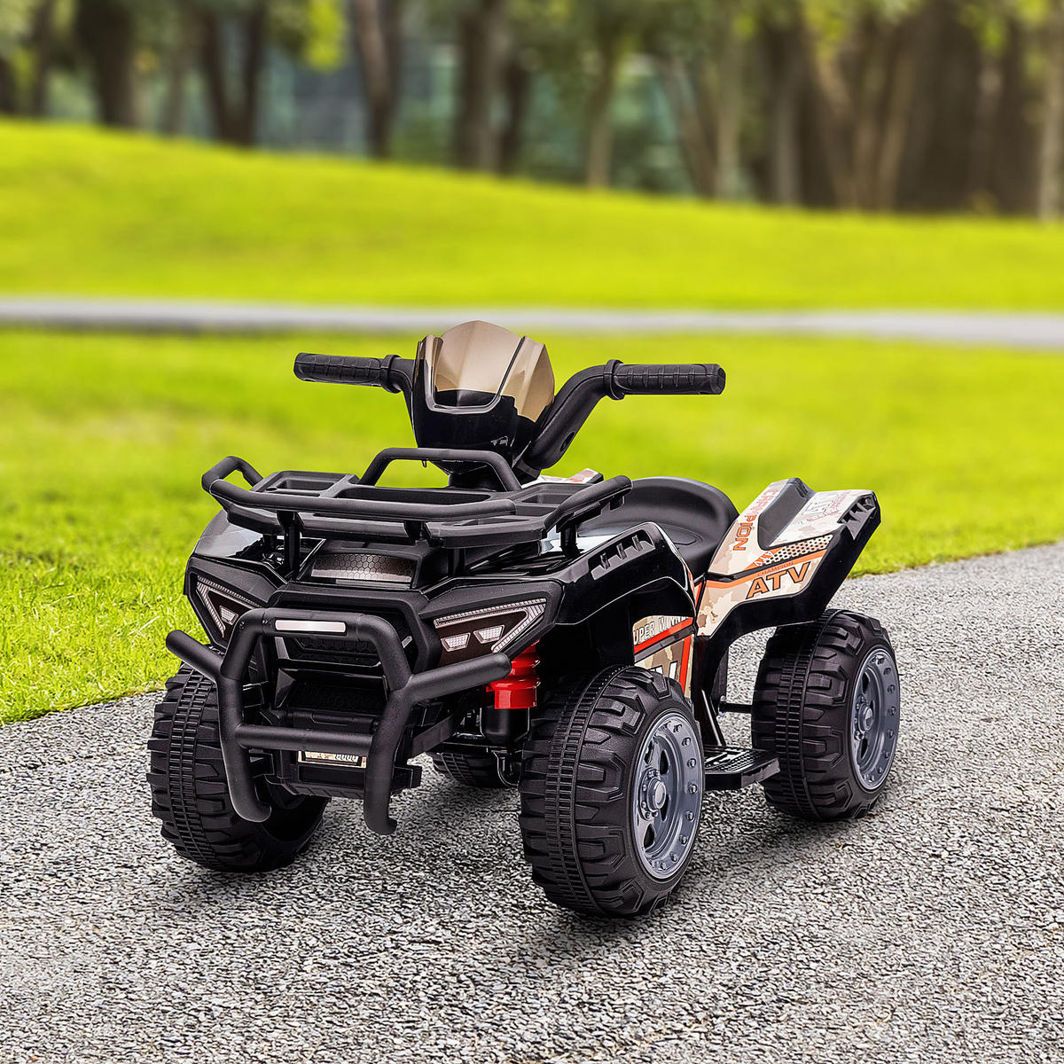KINDERQUAD DE-06102 6V mit Musik und Vorwärtsfunktion Schwarz - Schwarz, Kunststoff/Metall (70/42/45cm) - ComfortXL