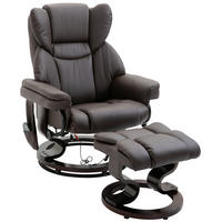RELAXSESSEL mit Massage Liegefunktion 145°, Fußhocker 79/82/101 cm Braun - Braun, Kunststoff (82/101/79cm) - Redom