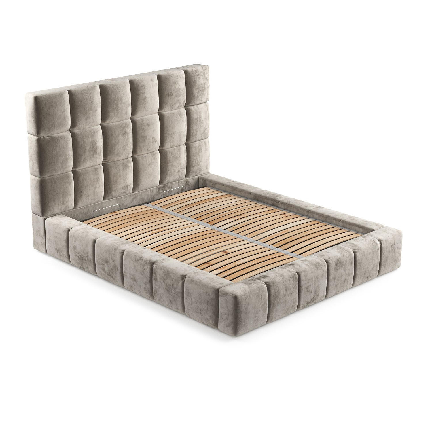 POLSTERBETT Kendal Tres Beige 160/200 cm im Chenille-Stoff - Beige/Schwarz, Holz/Holzwerkstoff (160/200cm) - Maison de Reve