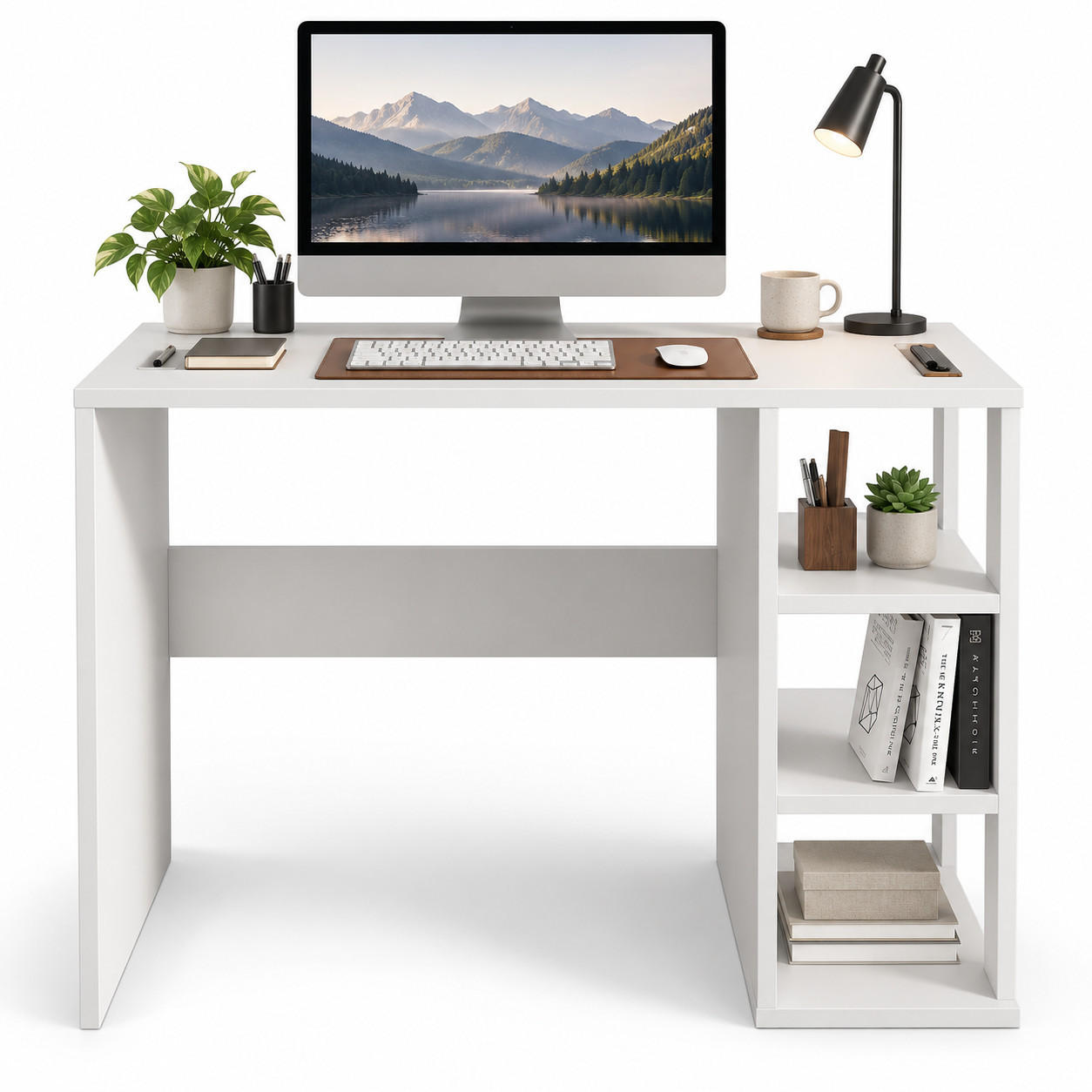 COMPUTERTISCH Polina Weiß - Weiß, Holzwerkstoff (60/115/12cm) - Decorotika