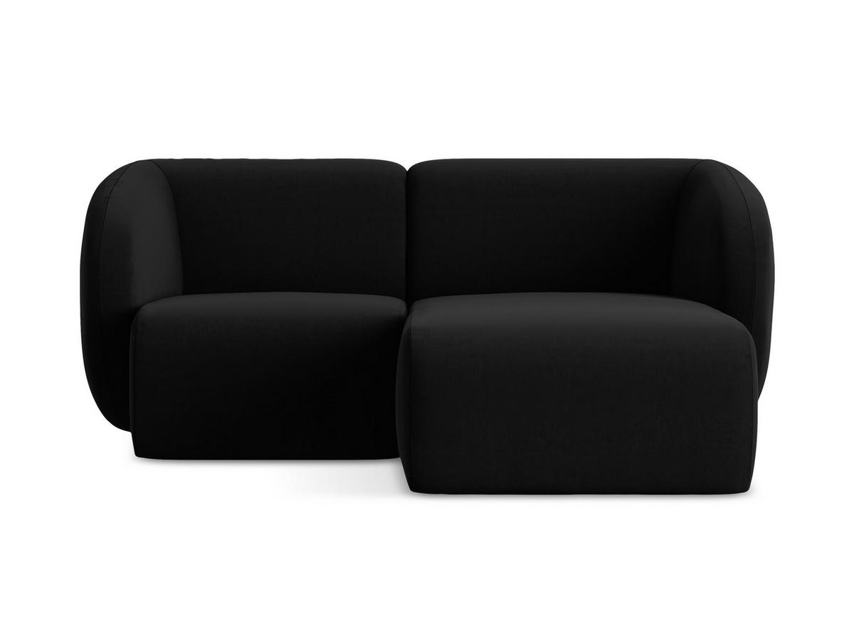 ECKSOFA Rechts Samt Stoff Schwarz - Schwarz, Holzwerkstoff/Kunststoff (178/166cm) - Makamii