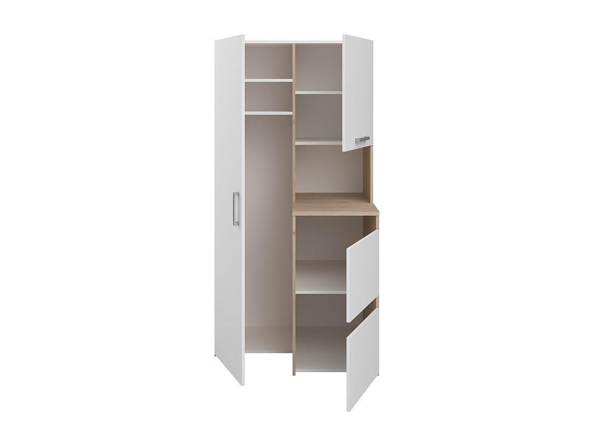 BADSCHRANK - 92.5 cmcm x 66.8 cmcm - Holz, Platte - Naturfarben Hell, Weiß - ERKANO - Naturfarben/Weiß, Holz (92.5/184.4/66.8cm) - Vente-Unique