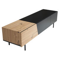 TV-LOWBOARD mit Eiche-Dekor, Türen und Schublade, modern, Braun-Schwarz 150x40x40 cm - Schwarz/Braun, Holzwerkstoff/Metall (150/40/40cm) - KADIMA DESIGN