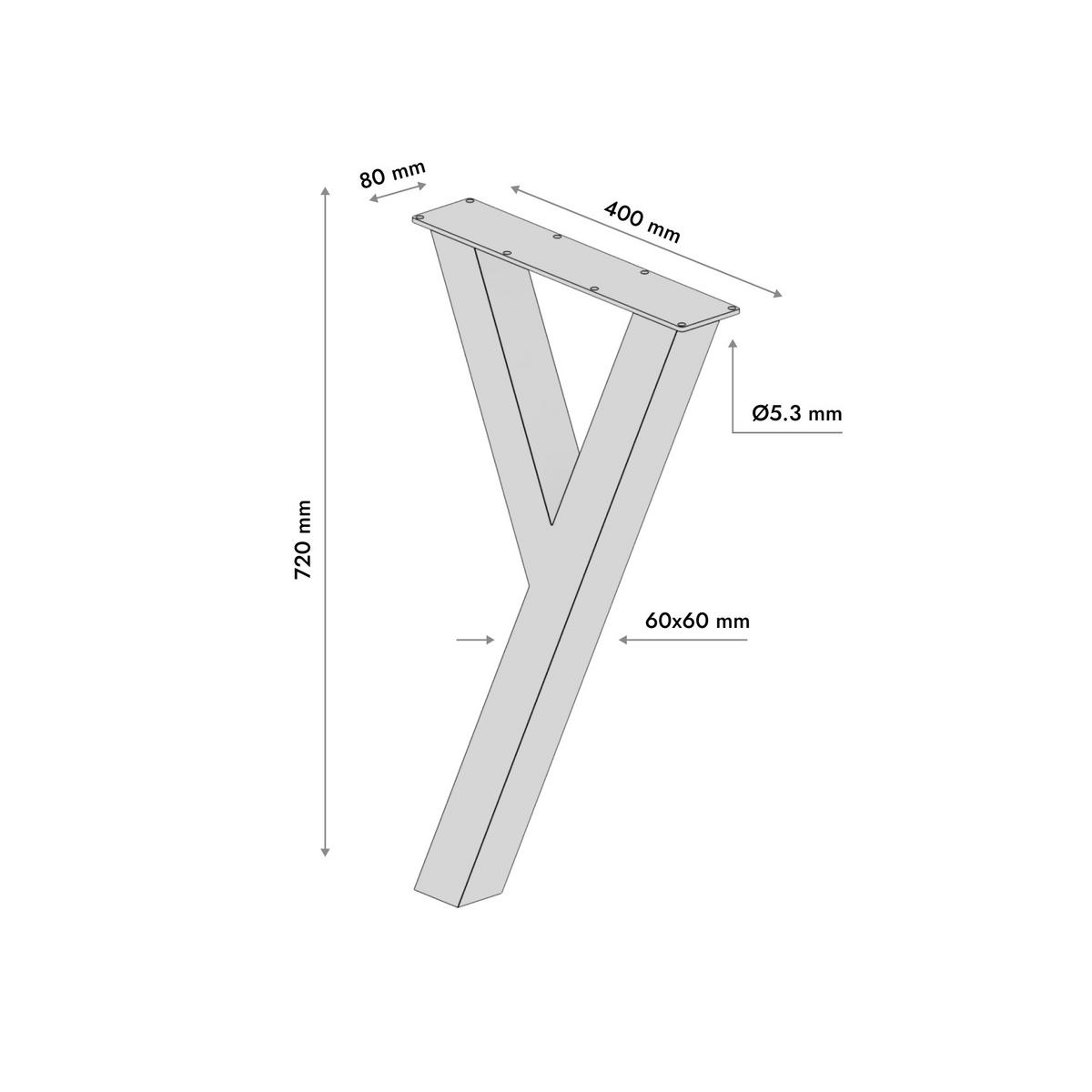 TISCHBEINE Lucida 4er-Set Schwarz 72cm - Schwarz, Metall (40/72/8cm) - Metalo Pro