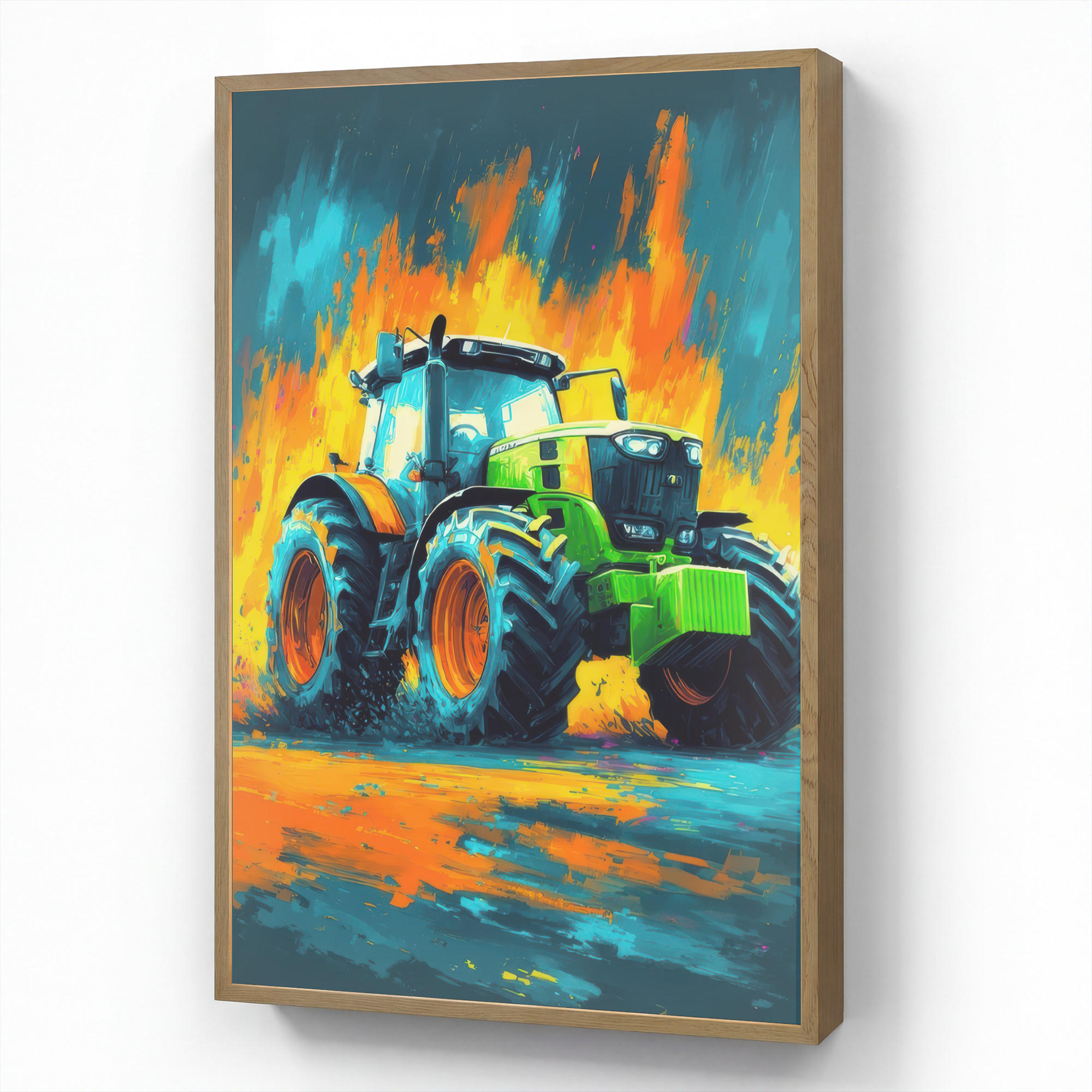 OnlyWow NOČNÁ LAMPA Abstrakt - Traktor - zelený 70x100 cm