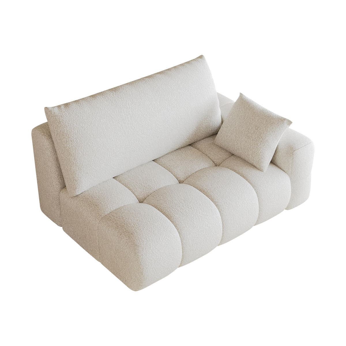 SOFAELEMENT DE-34768 rechte 2‑Sitzer Cremeweiß - Creme, Textil (105/86/130cm) - ComfortXL