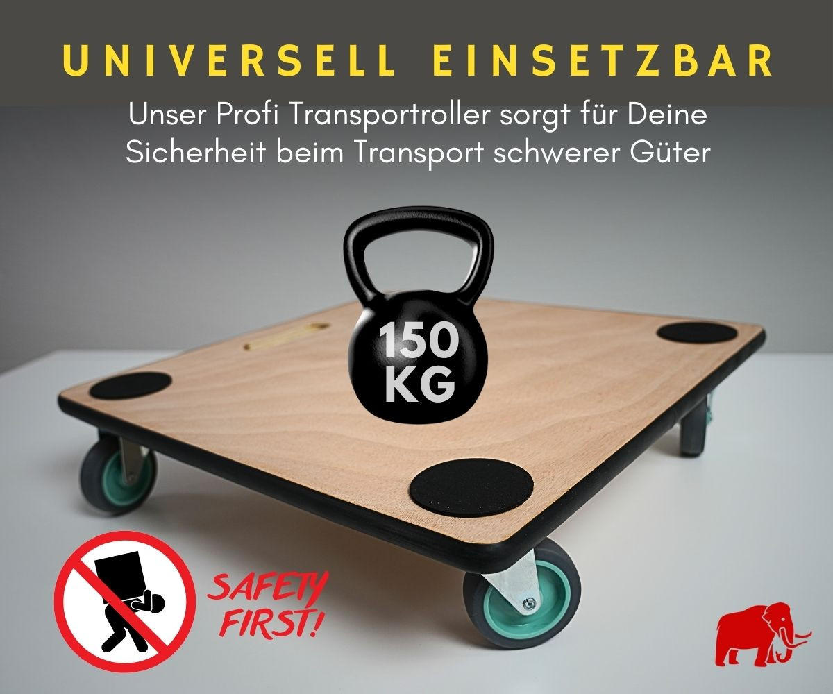 TRANSPORTROLLER 2er-Set Hercules mit 4 Rollen 11,5x50x50 cm Traglast 150kg Sperrholzplatte Braun - Braun, Holzwerkstoff (50/50/11.5cm) - PROREGAL