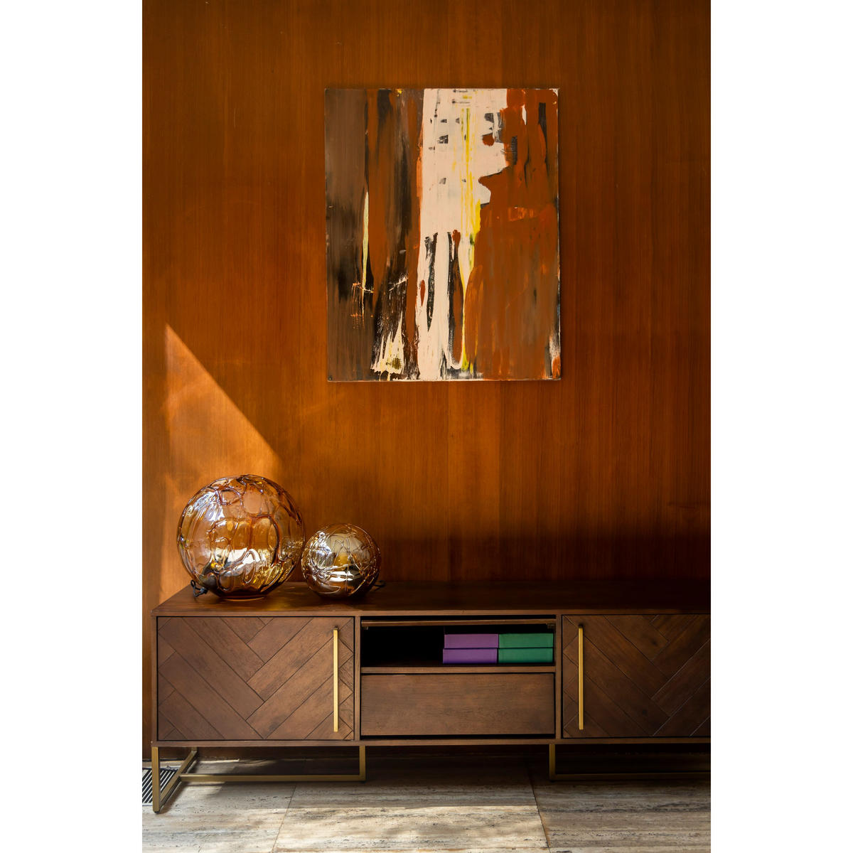 SIDEBOARD Klasse Nierdig Dunkelbraun - Braun, Holz (180/60/45cm) - Dutchbone