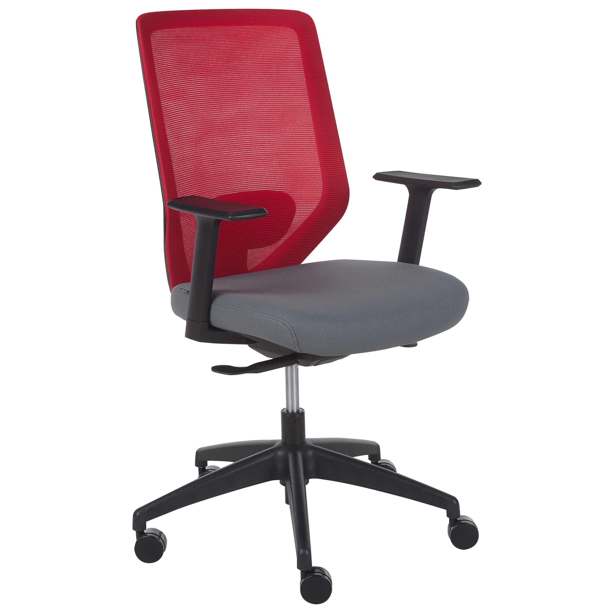 BÜROSTUHL Rot Virtuoso - Rot/Schwarz, Textil (53/97/53cm) - Beliani