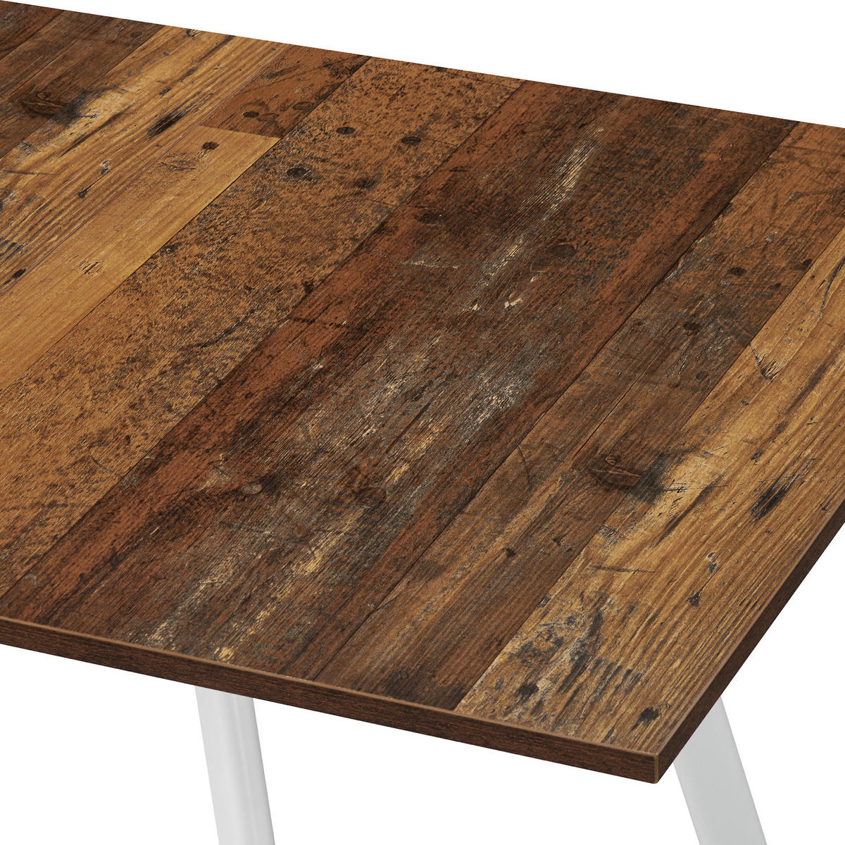 ESSTISCH OSKAR 120-160/80/76 cm Texas-Eiche - Weiß/Braun, Holzwerkstoff/Metall (80/120/76cm) - B&D Home