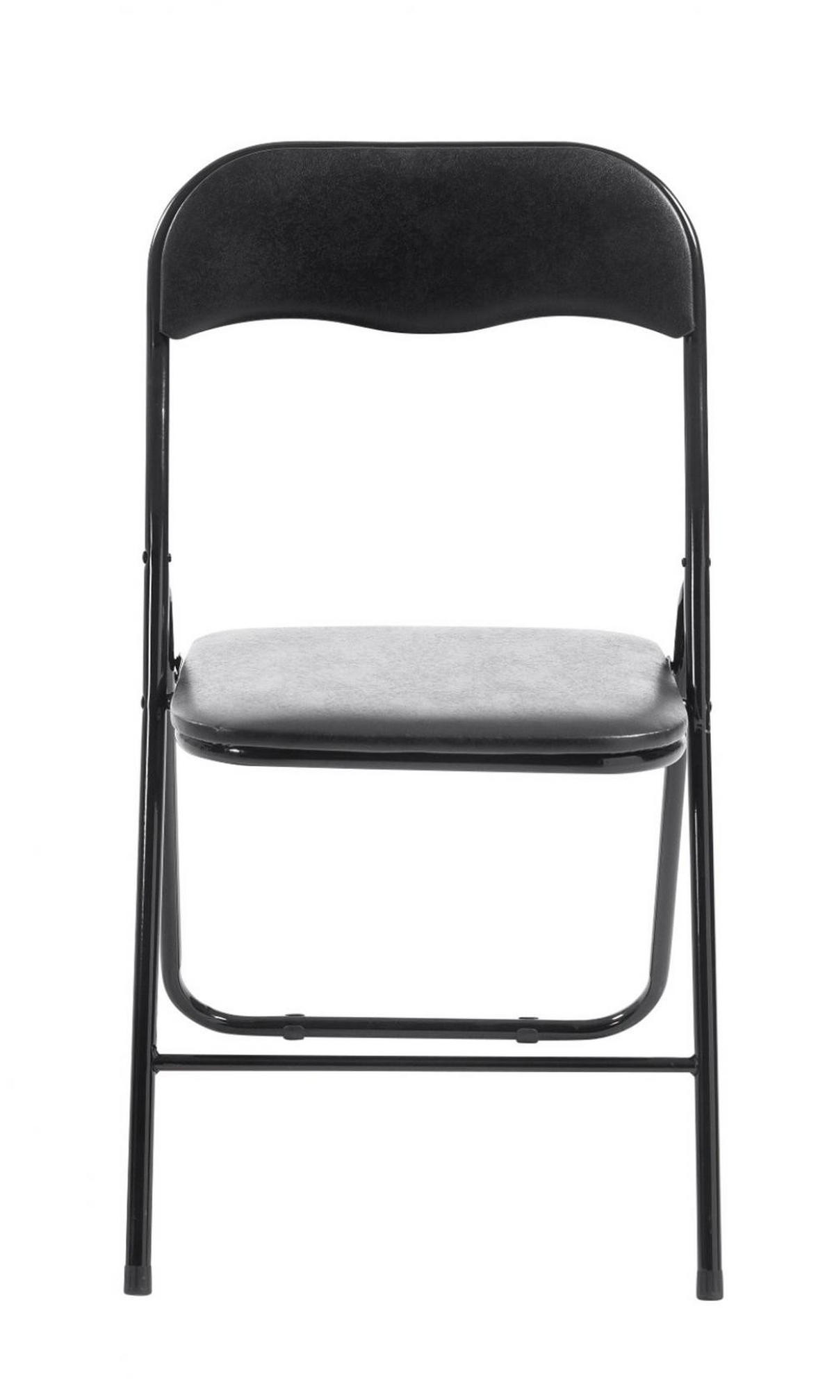 BESUCHERSTUHL Lederlook schwarz/schwarz - Schwarz, Textil/Metall (45/78/45cm) - CLP