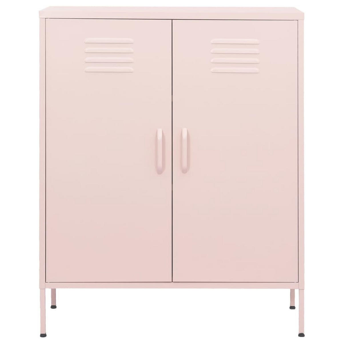 BEISTELLSCHRANK Rosa 80/35/101,5 Cm Stahl - Rosa, Metall (80/101.5/35cm) - vidaXL