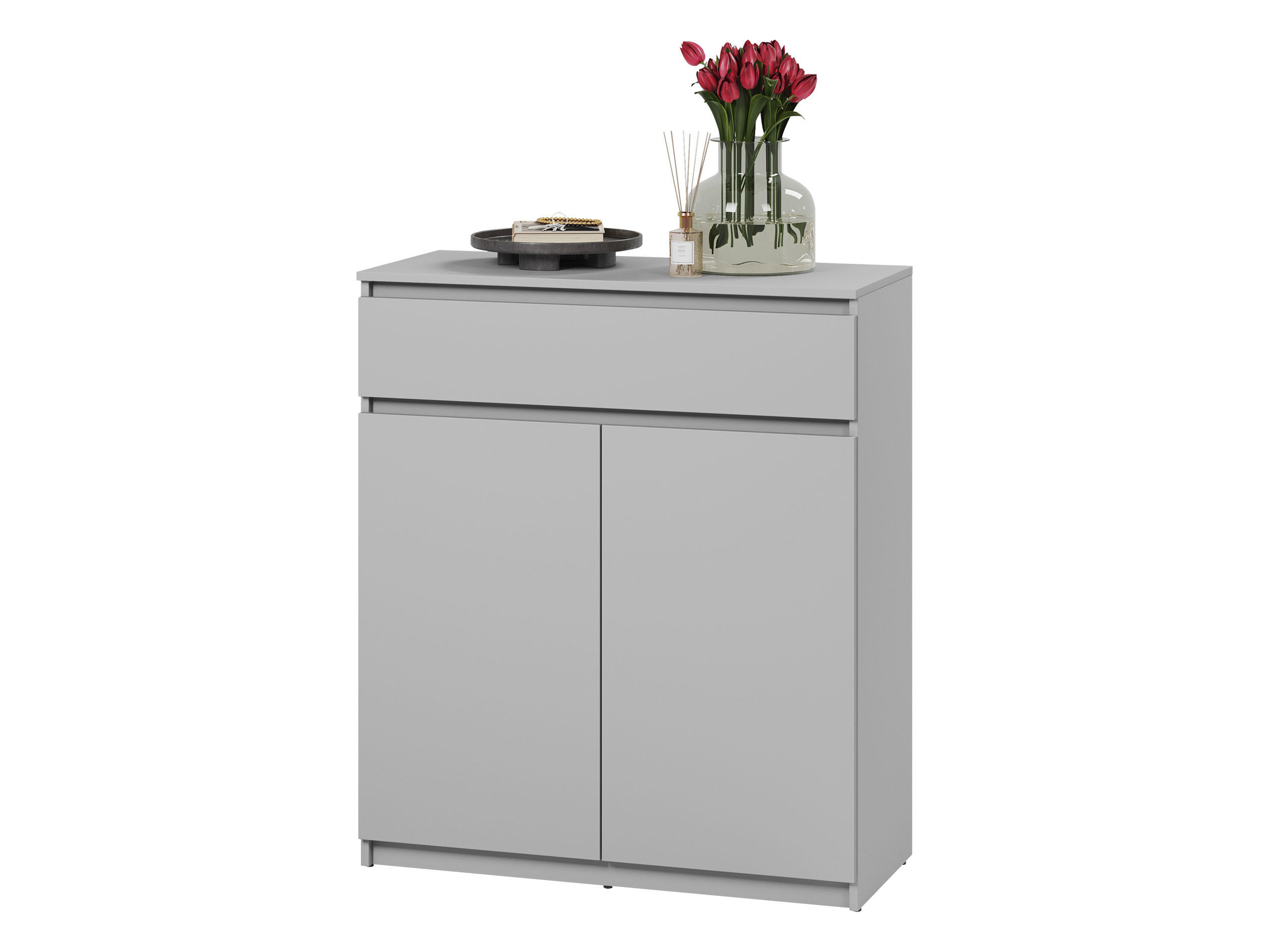 KOMMODE Simply 2D1S SM02 - Grau, Holzwerkstoff (92/107/40cm) - MIRJAN24