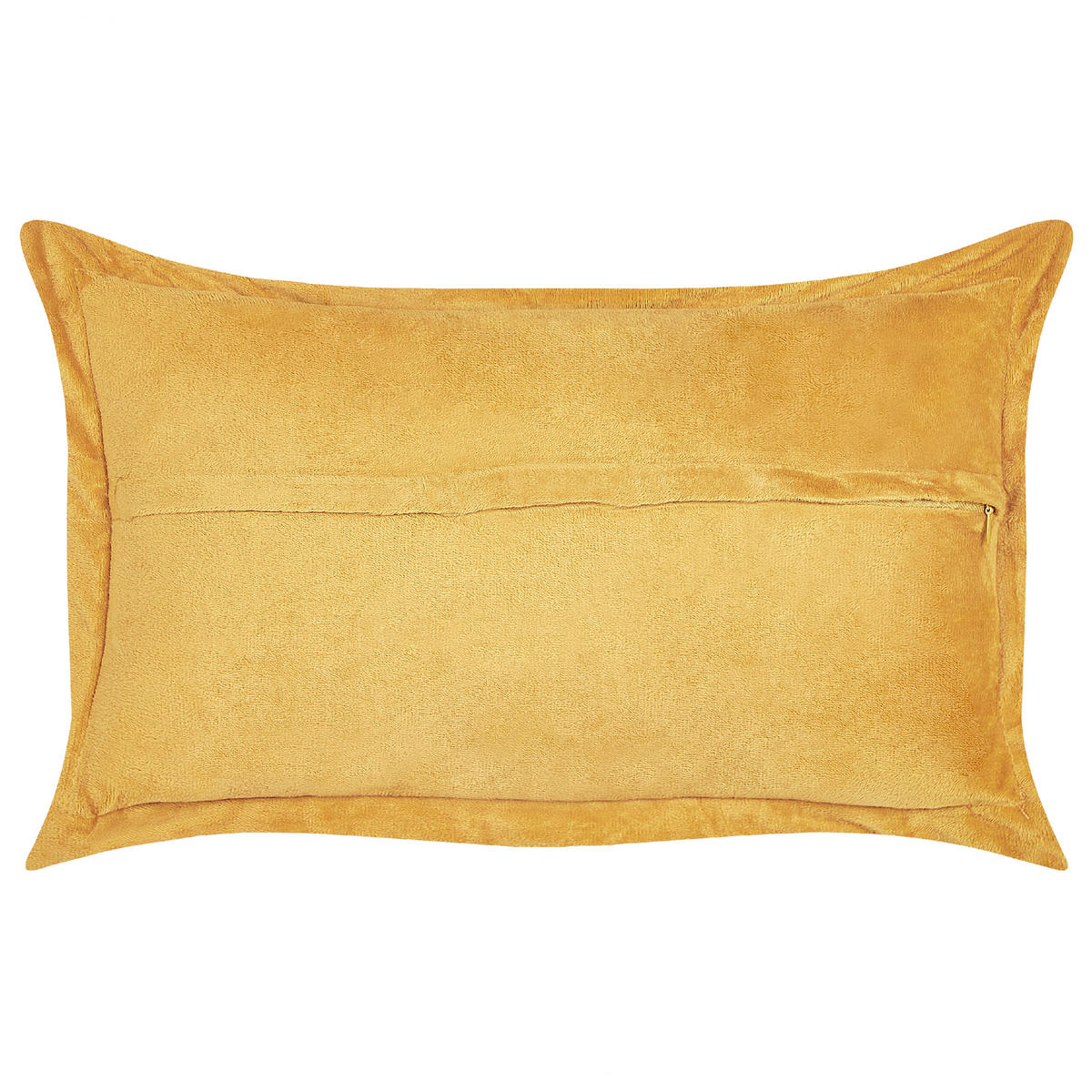 DEKOKISSEN CORD 2er-Set Senfgelb 47/27 cm Zinnia - Dunkelgelb, Textil (47/27cm) - Beliani