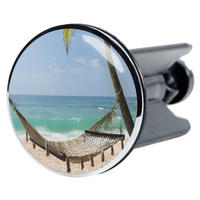 WASCHBECKENSTÖPSEL Holiday - Blau, Kunststoff/Metall (4/7/7cm) - Sanilo