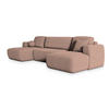 WOHNLANDSCHAFT SENTUM N Rosa Boucle-Stoff mit Schlaffunktion - Rosa, Holz (330/90/148cm) - MASSENO