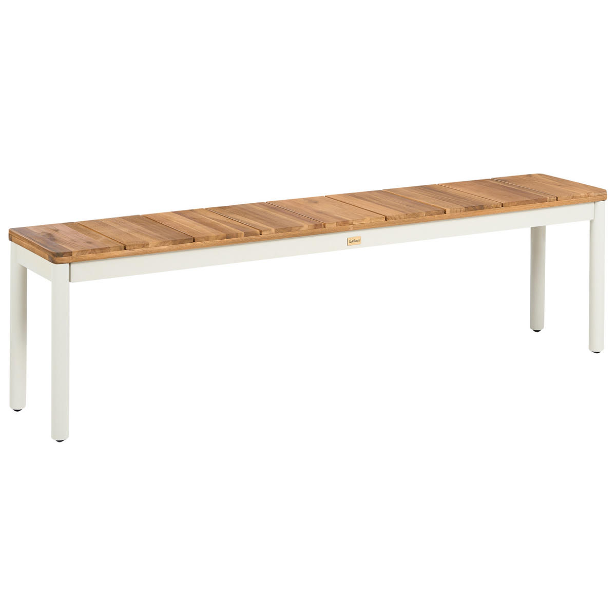GARTENMÖBEL-SET mit Bänken 6-Sitzer Akazienholz Braun Giovinazzo - Creme, Holz - Beliani