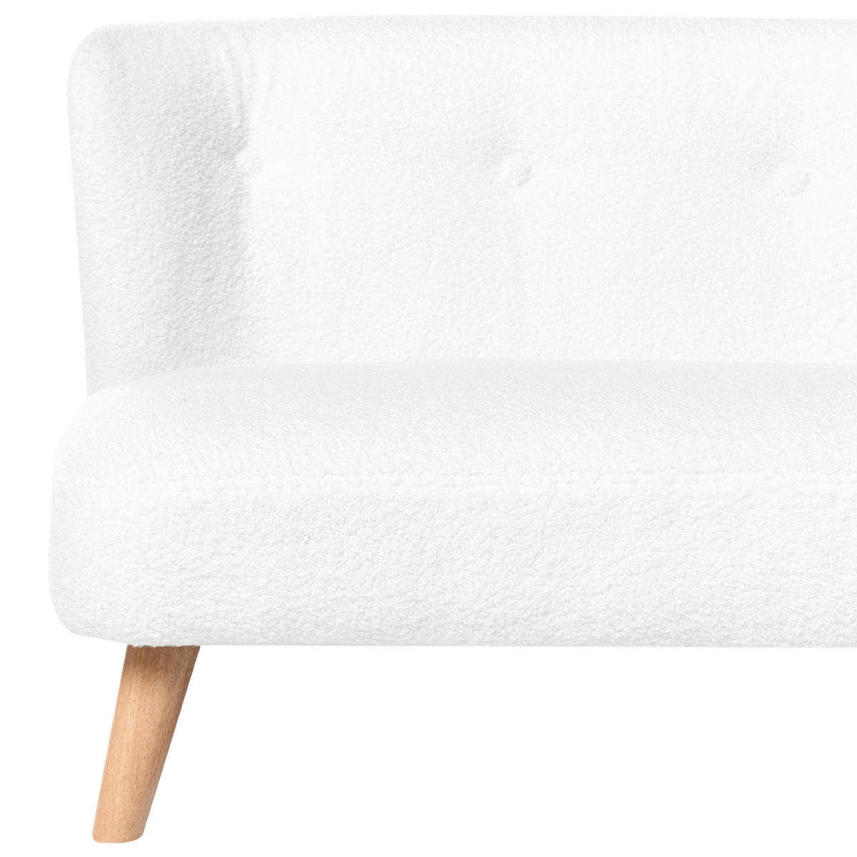 CANAPEA PENTRU COPII bouclé albă Lote - maro/alb, material textil (94/59/57cm) - Beliani