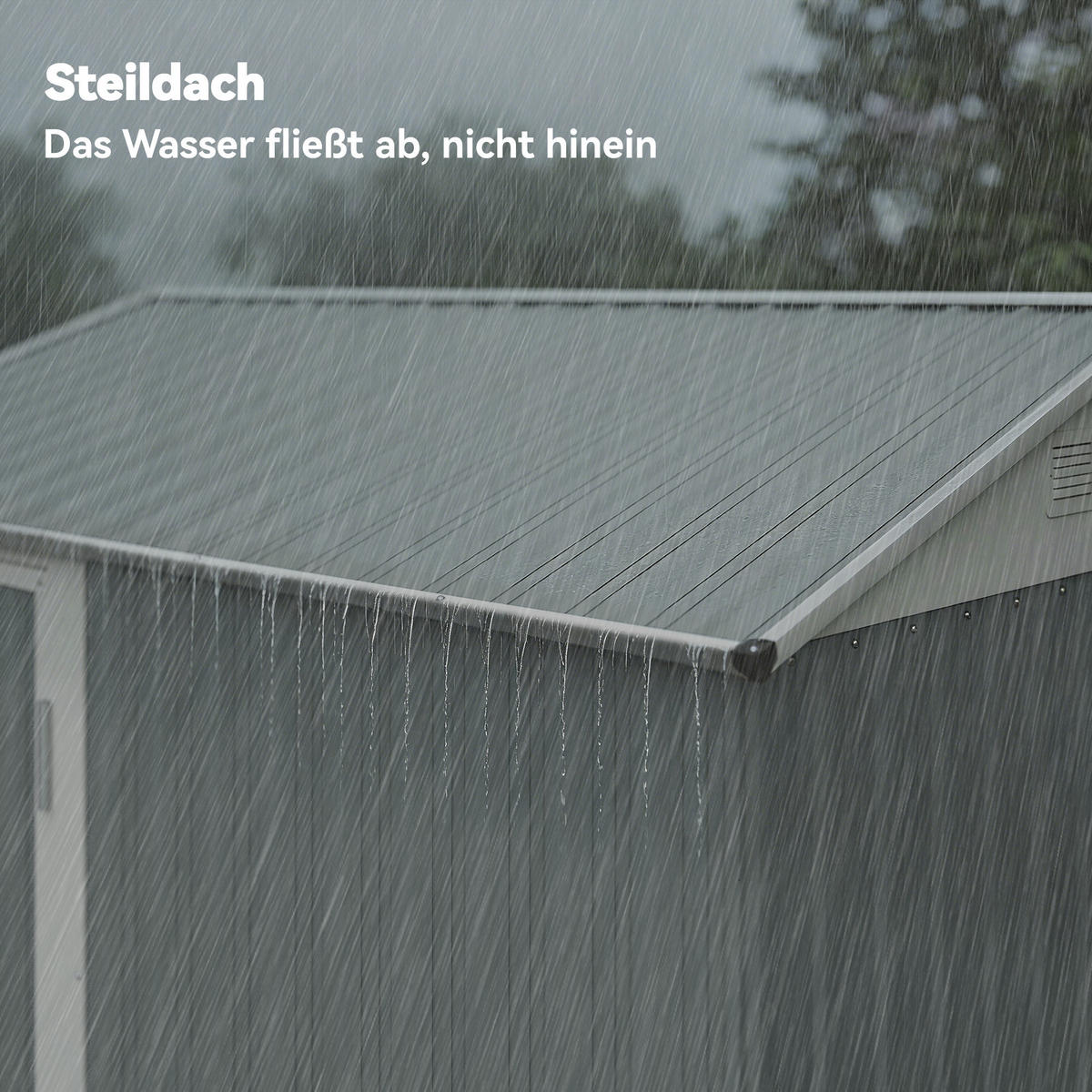 GERÄTEHAUS Abschließbar Hellgrau 209/177/236 cm - Hellgrau, Metall (177/236/209cm) - Outsunny