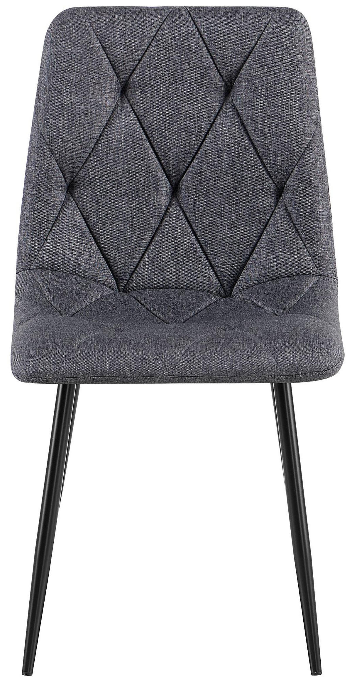 ESSZIMMERSTUHL Stoff Dunkelgrau - Dunkelgrau/Schwarz, Textil/Metall (45/85/55cm) - CLP