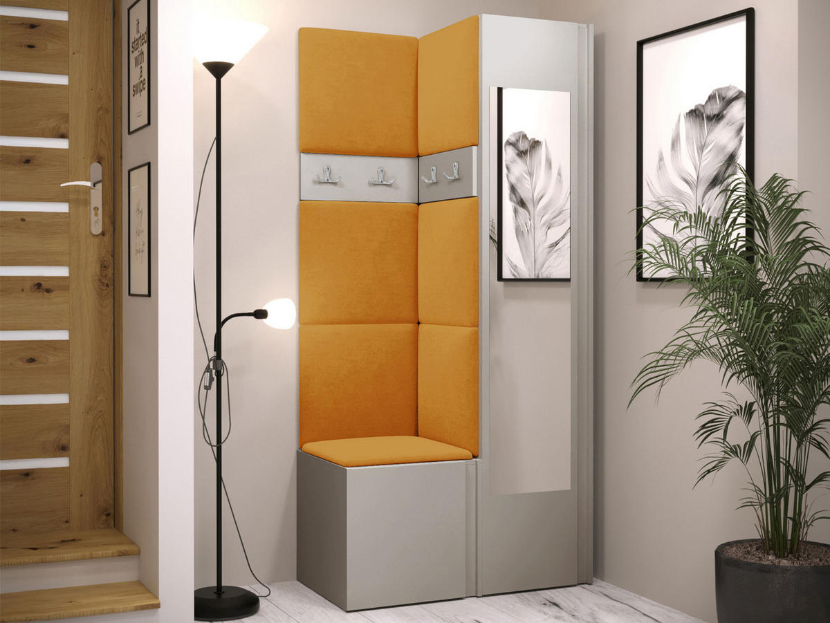 GARDEROBEN-SET Orion XXV - Kaschmir/Orange, Holzwerkstoff/Kunststoff (82/186/46cm) - MIRJAN24